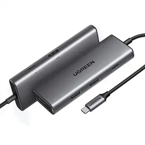 UGREEN 15531 USB-C Multifunction Adapter 7-in-1 Multiport Hub, HDMI Display Output, USB Data Ports, SD/TF Card Reader, Power Delivery Charging Support, Portable USB Type-C Connectivity Adapter