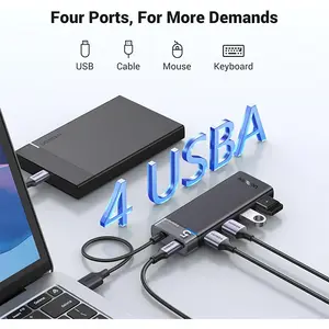 UGREEN 15548 4-Port USB-A Hub 4-in-1 Multi USB Expansion Hub, Multiple USB-A Data Ports, Plug-and-Play Connectivity, Compact Portable USB Adapter for Laptops and PCs