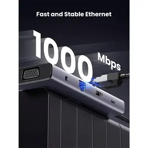 UGREEN 15601 USB-C Multifunction Adapter 10-in-1 Hub, Multiport USB-C Connectivity Expansion, HDMI Display Output, USB Data Ports, Portable Docking Solution