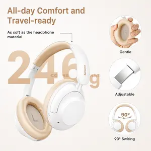 UGREEN HP202 15809 HiTune Max5 Hybrid ANC Wireless Over-Ear Headphones White, 43dB Active Noise Cancellation, Hi-Res Audio, 40mm Drivers, 90-Hour Battery, AI Call Noise Cancellation & Low-Latency Gaming Mode