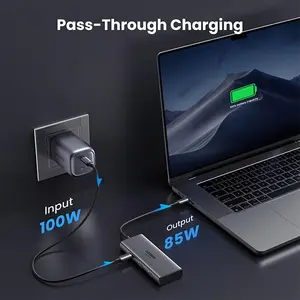UGREEN 15852 USB-C to 2×USB-A 3.0 + USB-C 3.0 + Dual HDMI + PD Converter 8K@30Hz 6-in-1 Hub, Multiport USB-C Docking Adapter with Power Delivery Charging