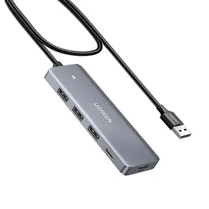 UGREEN 15920 4-Port USB 3.0 Hub 4-in-1 Multi USB Expansion Hub, High-Speed 5Gbps Data Transfer, Multiple USB-A Ports, Portable USB Adapter for Laptop and Desktop Connectivity