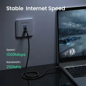 UGREEN 20164 Cat6 Ethernet Cable 10m, 1Gbps High-Speed Network Performance, UTP 8-Core Construction, RJ45 Connectors, Stable Gigabit LAN Internet Cable for Home and Office Networking Black