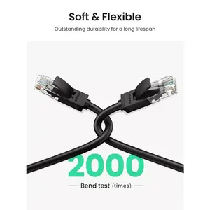 UGREEN 20166 Cat6 Ethernet Cable 20m, 1Gbps High-Speed Network Performance, UTP 8-Core Construction, RJ45 Connectors, Stable Gigabit LAN Internet Cable for Home and Office Networking Black
