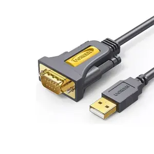 UGREEN 20222 USB 2.0 to DB9 RS-232 Adapter Cable 2m, Serial Converter with Male DB9 Port, Industrial Equipment and Legacy Device Connectivity Cable Black