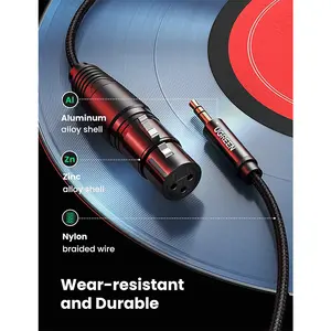 UGREEN 20244 3.5mm TRS Male to XLR Female Audio Cable 2m, Three-Pole Balanced Audio Transmission, Professional Microphone and Mixer Connection Cable Black20244 3.5mm Male to XLR Female Audio Cable 2m, Three-Pole TRS, Balanced Audio, Black