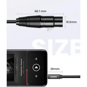 UGREEN 20244 3.5mm TRS Male to XLR Female Audio Cable 2m, Three-Pole Balanced Audio Transmission, Professional Microphone and Mixer Connection Cable Black20244 3.5mm Male to XLR Female Audio Cable 2m, Three-Pole TRS, Balanced Audio, Black