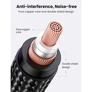 UGREEN 20244 3.5mm TRS Male to XLR Female Audio Cable 2m, Three-Pole Balanced Audio Transmission, Professional Microphone and Mixer Connection Cable Black20244 3.5mm Male to XLR Female Audio Cable 2m, Three-Pole TRS, Balanced Audio, Black