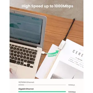 UGREEN 20255 USB 3.0 Type-A to Gigabit Ethernet Adapter White ABS 10cm, RJ45 LAN Adapter, 1000Mbps Network