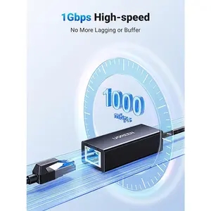 UGREEN 20256 USB 3.0 Type-A to Gigabit Ethernet Adapter Black ABS 10cm, RJ45 LAN Adapter, 1000Mbps Network