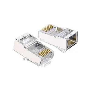 UGREEN 20333 NW111 Cat6 Shielded Crystal Head Connector, RJ45 Ethernet Plug, 10 Pack Network Cable Termination Connectors, Transparent Housing