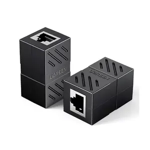 UGREEN 20390 RJ45 Ethernet Cable Extender Adapter Black, LAN Coupler Connector, Network Cable Extension Adapter, Gigabit Ethernet Female to Female Connector for Extended LAN Connectivity