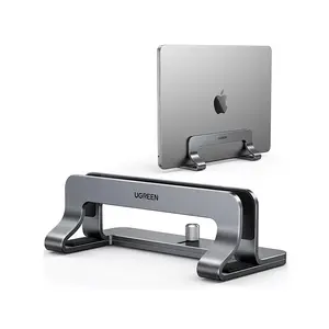 UGREEN 20471 Vertical Laptop Stand, Adjustable Width Design, Premium Aluminium Alloy Construction, Non-Slip Silicone Base, Space-Saving Desktop Laptop Holder Silver