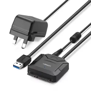 UGREEN 20611 USB to SATA Hard Drive Converter Cable, USB 3.0 5Gbps High-Speed Data Transfer, 2.5 Inch SATA HDD and SSD Support, Plug-and-Play External Drive Adapter, Portable Storage Access Cable EU Version Black