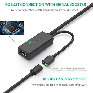 UGREEN 20827 USB 3.0 Extension Cable 10m, 5Gbps High-Speed Data Transfer, Active Repeater Signal Amplification, USB-A Male to Female Connector, Long-Distance USB Extension Cable Black