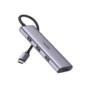UGREEN 20841 USB-C 3.0 to 4-Port Hub 4-in-1 USB Type-C Expansion Hub, High-Speed USB Data Transfer, Multiple USB-A Ports, Portable USB-C Connectivity Adapter