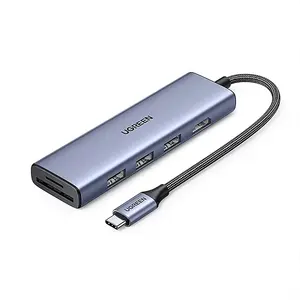 UGREEN 20956A USB-C Multifunction Adapter 6-in-1 Multiport Hub, HDMI Display Output, USB Data Ports, Power Delivery Charging, Compact Portable USB-C Connectivity Adapter