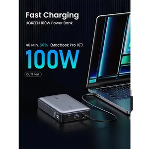 UGREEN 25188 20000mAh 100W PD Fast Charging Power Bank, Portable Power Bank, Triple-Port Charging, 65W Rapid Recharge, MultiProtect Safety System