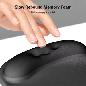 UGREEN 25245 Ergonomic Mouse Pad, Integrated Wrist Rest Support, Non-Slip Rubber Base, Comfortable Memory Foam Design, Office and Gaming Mouse Pad Black