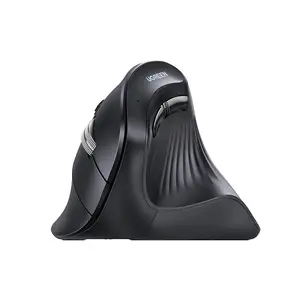 UGREEN 25444 Multi Mode Vertical Wireless Mouse, 2.4GHz & Bluetooth Connectivity, Ergonomic Vertical Design, Black