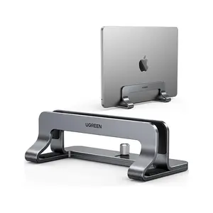UGREEN 25706 LP258 Vertical Laptop Stand, Adjustable Width Design, Premium Aluminium Alloy Construction, Non-Slip Silicone Base, Space-Saving Desktop Laptop Holder Silver