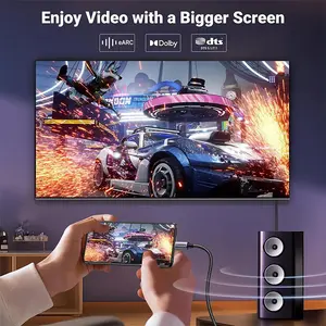 UGREEN 25839 USB-C to DisplayPort Cable 2m, 8K@60Hz and 4K@240Hz Ultra High Refresh Rate Support, USB Type-C Male to DisplayPort Male Connector, High-Performance Audio Video Transmission Cable Black