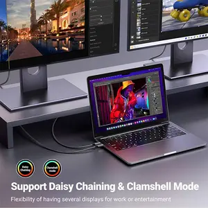 UGREEN 25839 USB-C to DisplayPort Cable 2m, 8K@60Hz and 4K@240Hz Ultra High Refresh Rate Support, USB Type-C Male to DisplayPort Male Connector, High-Performance Audio Video Transmission Cable Black
