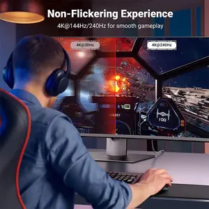 UGREEN 25839 USB-C to DisplayPort Cable 2m, 8K@60Hz and 4K@240Hz Ultra High Refresh Rate Support, USB Type-C Male to DisplayPort Male Connector, High-Performance Audio Video Transmission Cable Black