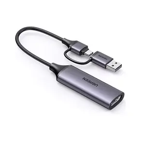 UGREEN 25854 USB 1080P Video Capture Device, 1080P@60Hz Full HD Recording and Streaming Support, HDMI to USB Capture Adapter, Plug-and-Play Content Creation and Live Broadcast Device