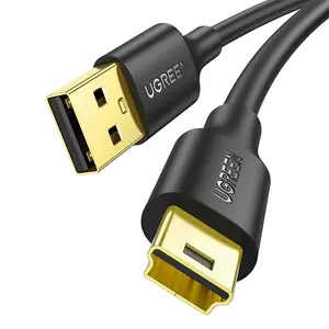 UGREEN 30472 USB 2.0 Type-A to Mini 5-Pin Cable 2m, 480Mbps Data Transfer Speed, Gold-Plated Connectors, Durable Data and Charging Cable Black