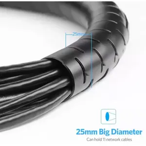 UGREEN 30820 Cable Zipper Protection Tube 5m, 25mm Diameter Flexible Cable Management Sleeve, Durable PE Material Construction, Wire Protection and Organization Solution Black
