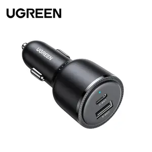 UGREEN 35023 EC701 63W Dual-Port Fast Car Charger, USB-C 45W PD + USB-A 18W QC Fast Charging, Samsung Super Fast Charging 2.0 PPS Support, Car Charger with 5A USB-C Cable