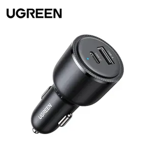 UGREEN 35023 EC701 63W Dual-Port Fast Car Charger, USB-C 45W PD + USB-A 18W QC Fast Charging, Samsung Super Fast Charging 2.0 PPS Support, Car Charger with 5A USB-C Cable