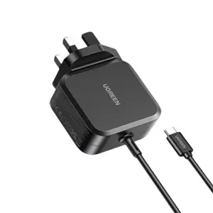 UGREEN 35063 USB-C 67W PD GaN Power Adapter UK Plug, 67W Fast Charging Output, GaN Technology, USB Type-C Power Delivery Charger, Compact High-Efficiency Wall Adapter Black
