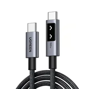 UGREEN 35513 USB-C to USB-C PD Fast Charging Cable 3M, 100W Power Delivery, 480Mbps Data Transfer, Nylon Braided USB-C Cable with Aluminum Shell