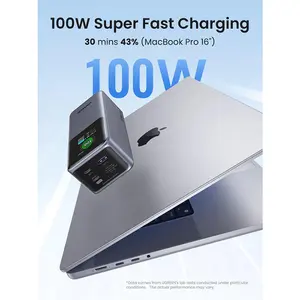 UGREEN 35524B 20000mAh 130W Fast Charging Power Bank, 100W USB-C Output, Smart TFT Display, Airline-Approved Portable Power Bank with 5A USB-C Cable