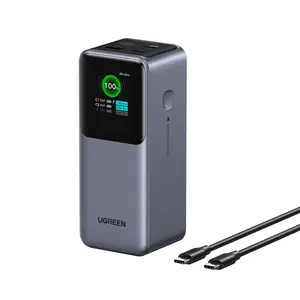 UGREEN 35524B 20000mAh 130W Fast Charging Power Bank, 100W USB-C Output, Smart TFT Display, Airline-Approved Portable Power Bank with 5A USB-C Cable