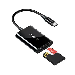 UGREEN 35622 USB-C 3.1 Card Reader, 5Gbps High-Speed Data Transfer, SD and microSD Dual Slot Support, USB Type-C Interface, Plug-and-Play Memory Card Adapter Black
