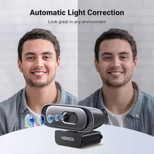 UGREEN 35626 CM778 USB HD Webcam, 2K@30FPS High-Resolution Video Capture, Built-In Microphone, Plug-and-Play USB Connectivity, Video Conferencing and Streaming Camera Silver