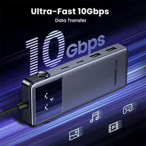 UGREEN 35998 Uno 6-in-1 USB-C Hub, 10Gbps USB-C and USB-A Data Ports, 4K@60Hz HDMI Output, Power Delivery Charging, Multiport USB-C Adapter for Laptops and Tablets