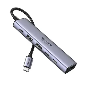 UGREEN 35999 USB-C to HDMI + 2×USB-A 3.2 + 2×USB-C 3.2 + PD Converter 10Gbps 4K@60Hz 6-in-1 Hub, Multiport USB-C Docking Adapter with High-Speed Data Transfer and Power Delivery