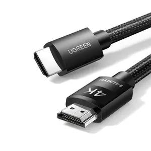 UGREEN 40104 HDMI 2.0 Cable 10m, 4K@60Hz Ultra HD Resolution Support, 18Gbps High-Speed Bandwidth, Braided Jacket Design, HDMI Male to Male Connector, Premium Audio Video Cable Black