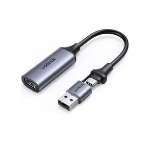 UGREEN 40189 Video Capture Card with Single HDMI Input, USB Video Capture Adapter, Full HD Recording Support, HDMI to USB Streaming Device for Live Broadcasting and Content Creation