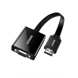 UGREEN 40248 HDMI to VGA Converter 25cm Black, 1080P Full HD Display Adapter, HDMI Male to VGA Female Video Converter, Plug-and-Play Monitor and Projector Connectivity Adapter