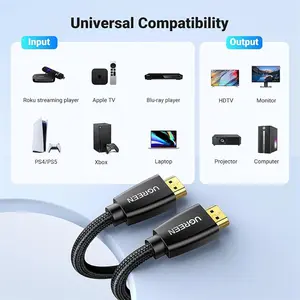 UGREEN 40416 HDMI 2.0 Cable 15m, 4K@30Hz Ultra HD Resolution Support, High-Speed Audio Video Transmission, HDMI Male to Male Connector, Long-Distance Display Cable Black