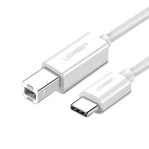 UGREEN 40417 USB-C to USB 2.0 Printer Cable 1.5m, Reliable Data Transfer, Plug-and-Play Connectivity, USB Type-C to Printer Scanner Device Cable White