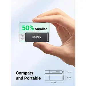 UGREEN 40752 USB 3.0 to SD TF Dual Card Reader, 5Gbps High-Speed Data Transfer, USB Type-A Interface, SD and microSD Memory Card Adapter Black