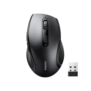 UGREEN 45012 Ergonomic Wireless Mouse, 2.4GHz Connectivity, Contoured Design, Black (AAA alkaline battery not included)