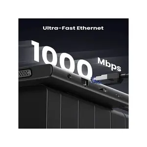 UGREEN 45520 USB-C to 2×USB-C 3.2 + USB-A 3.2 + USB-A 3.0 + HDMI + VGA + RJ45 + SD/TF + 3.5mm AUX + PD Converter 10Gbps 4K@60Hz 11-in-1 Hub