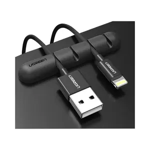 UGREEN 45797 Magnetic Cable Organizer 3 Pack, Detachable Magnetic Cable Clips, Self-Adhesive Mounting Base, Desktop Wire Management Solution Black